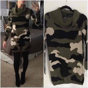 NWT LF MILLAU CAMO SWEATER DRESS - S